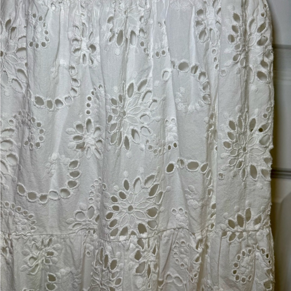 Baltic Born White Ella Eyelet Smocked Midi Dress - Picture 7 of 9